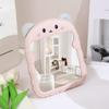 Dormitório dobrável prático urso orelha de gato espelho de maquiagem HD desktop dressing espelho bonito dos desenhos animados espelho de maquiagem