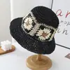 Cubrebocas de Verano, Pantalla Facial, Sombrero de Pescador Pequeño con Protección Solar, Sombrero de Paja Tejido con Flores de Celebridad de Internet, Sombrero de Pescador, Sombrero de Sol Versátil para Mujer