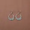 Nuevos Pendientes de Tendencia Nacional Estilo Chino Estilo Antiguo para Mujer, Pendientes Largos con Borla de Plata Xizang Estilo Palacio Retro, Joyería para Orejas Estilo Étnico
