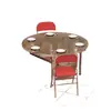 Mesa dobrável de aço inoxidável, mesa para hot pot comercial com fogo de carvão sem fumaça, mesa de barraca de churrasco de mercado noturno, mesa quadrada pequena dobrável para grelhar