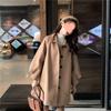 Chaqueta Camisera de Lana para Otoño e Invierno 2025 para Estudiantes de Longitud Media Estilo Coreano Holgada Pequeña Más Fácil de Combinar Abrigo de Lana