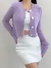 Chaqueta Cardigan Corta de Punto con Pelo Sintético de Visón Dulce y Picante Nuevo Estilo Otoño e Invierno 2025 Suelta y Elegante Versátil Suéter Top