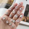 Pedras Strass Brilhantes de Zircônia K9 para Nail Art (Sem Base), Acessórios Brancos de Luxo Acabados para Unhas Ovais e Retangulares