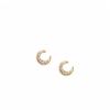 ¡Es Fácil de Combinar! Pendientes Mini Luna de Circonita, Pendientes de Perla Simples y Versátiles, Pendientes Estilo Coreano