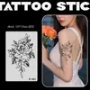 Tatuaje Adhesivo Herbal de Flor Sencilla para Hombres y Mujeres Impermeable Duradero Jugo Semipermanente Tatuaje de Simulación de Clavícula de Brazo No Reflectante