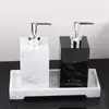 Botella Vacía de Gel Antibacterial para Hotel, Botella con Bomba de Estilo Nórdico de Lujo Ligero para Champú y Gel de Ducha, Botella de Loción, Juego de Botellas Reutilizables