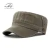 Chapéus Masculinos da Amazon Chapéu de Aba Reta Algodão Lavado para Todas as Estações Boné com Aba Capeline Retrô Britânico Tendência Casual Chapéu Militar
