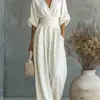 Mono elegante de mujer con cintura ceñida y escote en V, estilo cruzado europeo y americano, nuevo para primavera/verano 2026, Amazon