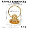 Tachuela de cabeza de monje de doble aro con aro, accesorio para funda de teléfono DIY, tachuela decorativa, anillo para colgar de muñeca, cabeza de monje con hebilla giratoria