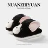 Lindas Zapatillas de Algodón Gato Devon Mujer Invierno 2025 Nuevas para Interior Hogar Cálidas Dibujos Animados Suela Gruesa Felpudas
