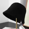 Sombrero de Pescador de Mezcla de Lana Nuevo para Otoño e Invierno Estilo Coreano para Mujer Versátil Color Liso Que Afina el Rostro Sombrero de Cubo Gorro Cálido