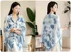 Vestido Azul Tie-Dye Hecho a Mano con Raíz de Índigo Pura, Vestido Largo Artístico, Vestido Tie-Dye Protector Solar para Mujer