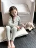 Nuevo conjunto de pijama de otoño e invierno para niñas timo, que consta de una parte superior y una inferior, ropa de otoño e invierno para niños, pijamas casuales con temática de dibujos animados y pantalones para dormir