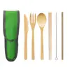 Amazon Set de Regalo de Cubiertos Portátiles Ecológicos para Exteriores Juego de Cubiertos Estilo Japonés de Bambú y Madera