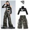 Roupas de Dança Jazz Hip-Hop para Meninas Roupas Legais e Bonitas para Dança com Barriga de Fora Desfile de Moda Roupas de Apresentação Terno de Roupas Hip-Hop Modernas para Crianças