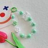 TikTok Explosões Galvanoplastia Cor Doodle Flor Celular Corrente Pendurada DIY Arco Chaveiro Pingente Namorada Presente