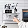 Suporte de Mesa para Armazenamento de Arquivos Estante de Escritório Transparente Suporte de Armazenamento Caixa com Gaveta de Acrílico Caixa Organizadora de Documentos