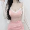 Coreia do Sul Dongdaemun Novo Sexy Feminino Renda Fita Regata Justa SE Usando