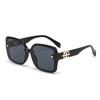 Gafas de Sol Transfronterizas Europeas y Americanas Cuadradas de Montura Grande Sentido de Alta Gama Cara Grande Moda Personalidad Mujeres Protección Solar Protección UV