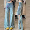 Jeans de Pierna Ancha Acampanados de Corte Holgado Estilo Retro Americano para Mujer, Nuevo Modelo Verano 2025, Pantalones de Pierna Ancha que Adelgazan y Tienen Caída hasta el Suelo