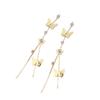 Tendencia de Moda DIY Pendientes Elegantes Pendientes Largos Incrustados de Diamantes Cristal Zircón Hechos a Mano Pendientes Dulces con Borlas 12