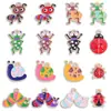 Venta al por mayor transfronteriza de accesorios para joyería DIY: colgantes de esmalte con forma de insecto de dibujos animados, collares hechos a mano, llaveros y dijes pequeños de aleación
