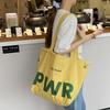 2025 Nuevo Bolso de Mano de Nylon Impermeable con Cordón para Verano Estilo Coreano Simple Letra Moda Lona Bolso de Hombro