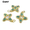 Wt-P2036 Turquesa Natural y Perla de Agua Dulce Incrustados Hot Exportación Mayorista Accesorios Semi-Terminados Colgante
