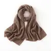 Cachemira Otoño/Invierno 2026 Ropa Nueva para Mujer Color Sólido Cuello Calentador Calado Bufanda Caliente Chal de Moda Bufanda Larga de Punto