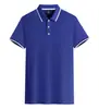 Nueva polo de manga corta de algodón peinado de 210 g con doble ribete y cuello de contraste, adecuada para uniformes corporativos, ropa de trabajo para equipos y estampado de logotipos