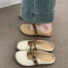 Mules versátiles de verano tipo Mary Jane de punta cerrada para mujer, Nuevas 2025, Pantuflas planas sin cordones con suelas suaves