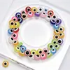 Cuentas planas redondas de resina color azul ojo turco de la suerte transfronterizas, accesorios para hacer joyería DIY, se envía en 48 horas