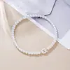 Pulsera de Perlas de Imitación Versátil de Moda Elástica con 26 Letras Pulsera de Perlas para Mujer con Cuentas Venta al por Mayor