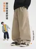 Nova linha de roupas infantis da Haima para meninos, calças compridas de outono 2026, calças casuais 100% algodão, calças largas de perna curva, moda outonal tendência