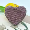 Accesorios para Llavero de Corazón Full Diamond Transfronterizos Colgante para Llave de Coche Colgante en Forma de Corazón Incrustado de Diamantes DIY Encanto para Bolso