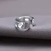 Anillo de plata de ley s925 vintage tallado suerte grande Ji zachilam simple elegante moda todo-partido dios de la riqueza anillo