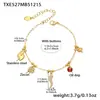 Conjunto de Colar e Pulseira com Pingente Multifuncional de Aço Inoxidável Super Brilhante Zircônia 5A Trevo da Sorte Pimenta Pequena Banhado com Ouro 18K Real