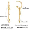Wanxing Acero inoxidable chapado en oro de 18 quilates Zircón degradado Colgante Borla en forma de C desmontable Set de pendientes para mujer Venta al por mayor transfronteriza