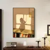 Pintura decorativa de sala de estar de alta gama estilo vintage, pintura para mueble de entrada de comedor Maillard, pintura de piso de hotel personalizada
