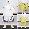 Traje de Verano para Niños Transfronterizo 2025 Nuevo Guapo Bebé Manga Corta Casual para Niños Dos Piezas Ropa Delgada a la Moda