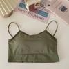 Top tubinho estilo coreano de seda gelada, lindo, costas nuas, anti-corrida, leve, envolvente, camisola, colete, sutiã, roupa íntima antiderrapante para meninas, sutiã com bojo fixo
