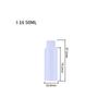 Venta al por mayor de botellas de plástico extruido de PE de 50 ml, pegamento de gota horizontal en el hombro, embalaje transparente, botellas de líquido selladas