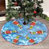 Venta Caliente Transfronteriza TEMU Soporte jit Vestido Personalizado para Árbol de Navidad Estampado de Dibujos Animados Navideños Delantal Inferior de Árbol Corto de Felpa