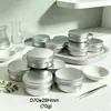 Caja de Aluminio Rosca Redonda Portátil Cosméticos Loción Crema para la Cara Crema para Ojos Corrector Estuche Recargable Caja de Bálsamo Sellada