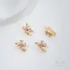 Pulsera DIY de Perlas con Abalorios Espaciadores de Zirconio de Colores Rellenos de Oro de 14 Quilates que Conservan el Color, Mariposa Abeja, Agujero Doble, Fila Doble, Agujero Triple, Fila Triple