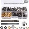 Ilhós para Caixa com Diâmetro Interno 4mm, Fivela de Cobre Metálico para Macacos de Levantamento, 4 Cores, 50 Conjuntos Cada + Kit de Ferramentas de Reparo, Fivela de Cinto