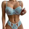 Lingerie Transfronteiriça Conjunto de Três Peças Sexy Lingerie Multicor Camisola Renda Costas Bonitas Sexy Decote Profundo Lingerie Não Precisa Tirar 870