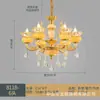 Lustre de cristal para sala de estar de villa estilo europeu, luxuoso e grandioso, para hall de loft duplex e sala de jantar, com luminárias de jade e liga
