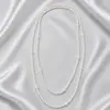 Colar de pérolas de vidro de camada dupla Longo Moda Feminina All-match Retro Cheongsam Cadeia Multi-camada Cadeia de lã Jóias