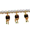Colgante de barril de plata de ley s925 chapado en oro con incrustaciones de ágata y circonita Accesorios para pulsera, collar, llavero DIY